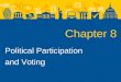 Chapter 8 Political Participation and Voting. Forms of Political Participation