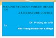 MAKING STUDENT VOICES HEARD IN A LITERATURE COURSE Dr. Phuong thi Anh Le Nha Trang Education College
