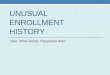 UNUSUAL ENROLLMENT HISTORY “See; What Really Happened Was”