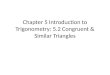 Chapter 5 Introduction to Trigonometry: 5.2 Congruent & Similar Triangles