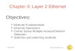 Copyright 2003  Objectives: Chapter 3: Layer 2 Ethernet  Ethernet Fundamentals Ethernet Operations Carrier Sense Multiple Access/Collision