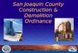 San Joaquin County Construction & Demolition Ordinance