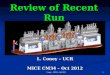 1 Review of Recent Run L. Coney – UCR MICE CM34 – Oct 2012
