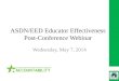 ASDN/EED Educator Effectiveness Post-Conference Webinar 1 Wednesday, May 7, 2014