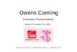 Owens Corning Investor Presentation Week of January 15, 2007