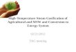 High-Temperature Steam Gasification of Agricultural and MSW and Conversion to Energy System 02/21/2012 TAG meeting