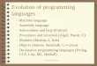 By Neng-Fa Zhou1 Evolution of programming languages –Machine language –Assembly language –Sub-routines and loop (Fortran) –Procedures and recursion (Algol,