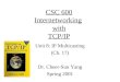 CSC 600 Internetworking with TCP/IP Unit 8: IP Multicasting (Ch. 17) Dr. Cheer-Sun Yang Spring 2001