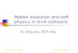 Dubna 10 March 2006Workshop EuroIons Matter evolution and soft physics in A+A collisions Yu. Sinyukov, BITP, Kiev