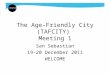 The Age-Friendly City (TAFCITY) Meeting 1 San Sebastian 19-20 December 2011 WELCOME