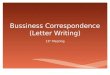 Bussiness Correspondence (Letter Writing) 13 th Meeting