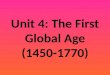 Unit 4: The First Global Age (1450-1770). 4A) Mesoamerican Civilizations