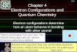 Back ©Bires, 2002 Slide 1 ©Bires, 2004 Chapter 4 Electron Configurations and Quantum Chemistry Electron configurations determine how an atom behaves in