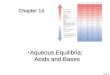Slide 1 Chapter 14 Aqueous Equilibria: Acids and Bases