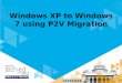 Windows XP to Windows 7 using P2V Migration. Agenda Deploying Local P2V Migration for SA Retro Mode Scripts Customize MDT 2010 with Disk2VHD Windows Virtual