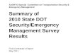 AASHTO Special Committee on Transportation Security & Emergency Management Summary of 2010 State DOT Security/Emergency Management Survey Results Final