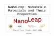 1 NanoLeap: Nanoscale Materials and Their Properties Field Test Trials 2007-2008