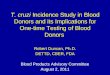 T. cruzi Incidence Study in Blood Donors and its Implications for One-time Testing of Blood Donors Robert Duncan, Ph.D. DETTD, CBER, FDA Blood Products