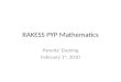 RAKESS PYP Mathematics Parents’ Evening February 1 st, 2010