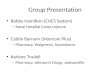 Group Presentation Bobby Hamilton (CHCS System) – Naval Hospital Camp Lejeune Caitlin Barnum (Intercom Plus) – Pharmacy, Walgreens, Swansborro Karlene
