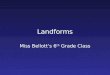 Landforms Miss Bellott’s 6 th Grade Class. What kind of landforms can you think of? Make a list in your group