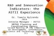 Dr. Towela Nyirenda Jere Interim Manager - ASTII NEPAD Planning and Coordinating Agency R&D and Innovation Indicators: the ASTII Experience Second Meeting