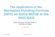 The application of the Normative Funding Formula (NFF) on SUCs MOOE in the 2015 GAA 20 AUG 2015SUCS NFF 20151 PIDS Research Project Phase 2 Honesto G