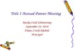 Title I Annual Parent Meeting Reedy Creek Elementary September 22, 2010 Diane Crook-Nichols Principal