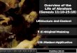 Overview of the Life of Abraham (Genesis 11:10-25:18) Overview of the Life of Abraham (Genesis 11:10-25:18) C. Abraham’s Life A. Genesis Overview B. Early