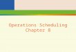 15-1Scheduling Operations Scheduling Chapter 8. 15-2Scheduling The Hierarchy of Production Decisions The logical sequence of operations in factory planning