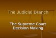 The Judicial Branch The Supreme Court Decision Making