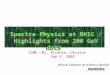Spectra Physics at RHIC : Highlights from 200 GeV data Manuel Calderón de la Barca Sánchez ISMD ‘02, Alushta, Ukraine Sep 9, 2002