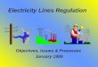 Electricity Lines Regulation Objectives, Issues & Processes January 1999