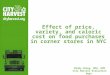 Effect of price, variety, and caloric cost on food purchases in corner stores in NYC Mindy Chang, MPH, DVM City Harvest Evaluation Dept. November 2014