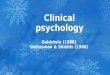 Goldstein (1988) Gottesman & Shields (1966) Clinical psychology