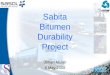 Sabita Bitumen Durability Project Johan Muller 6 May 2008