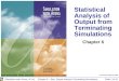 Simulation with Arena, 4 th ed.Chapter 6 – Stat. Output Analysis Terminating SimulationsSlide 1 of 31 Statistical Analysis of Output from Terminating Simulations