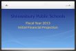 Shrewsbury Public Schools Fiscal Year 2013 Initial Financial Projection