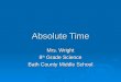 Absolute Time Mrs. Wright 8 th Grade Science Bath County Middle School