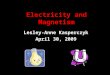 Electricity and Magnetism Lesley-Anne Kasperczyk April 30, 2009