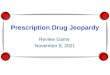 Prescription Drug Jeopardy Review Game October 10, 2015