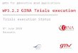 WP3.2.2 GINA Trials execution Trials execution Status 8 th June 2010 Brussels GNSS for INnovative Road Applications