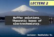 Buffer solutions. Theoretic bases of electrochemistry. LECTERE 2 Lecturer: Dmukhalska Ye. B