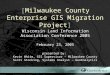 [Milwaukee County Enterprise GIS Migration Project] presented by: Kevin White, GIS Supervisor – Milwaukee County Scott Stocking, Systems Analyst – GeoAnalytics
