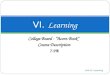 College Board - “Acorn Book” Course Description 7-9% Unit VI. Learning 1 VI. Learning