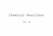 Chemical Reactions Ch. 8. Describing Chemical Change 8-1