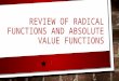 REVIEW OF RADICAL FUNCTIONS AND ABSOLUTE VALUE FUNCTIONS