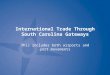 International Trade Through South Carolina Gateways This includes both airports and port movements