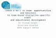 There's no I in team: opportunities and barriers to team-based discipline-specific staff and educational development Dr Yolande Knight Associate Director
