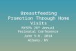 Breastfeeding Promotion Through Home Visits NYSPA 28 th Annual Perinatal Conference June 5-6, 2014 Albany, NY